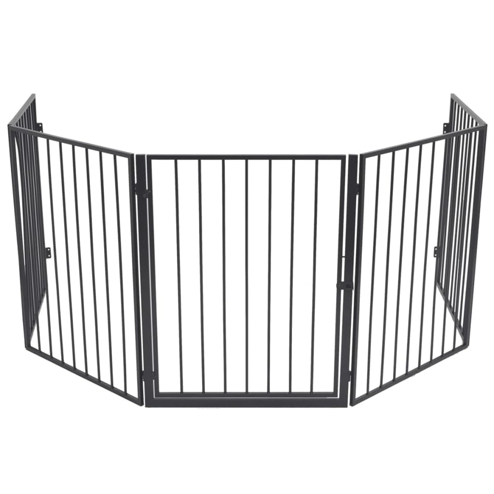 Homgoday Kaminschutzgitter für Tiere Stahl schwarz Haustierzaun Model242684