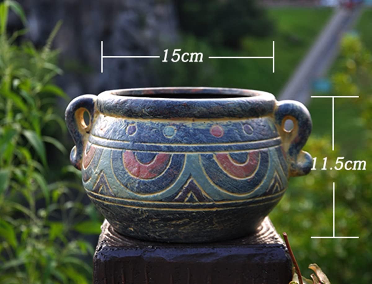 Ceramic Home/Garden Antique Flower Planter Pot Mexican Style with Ears