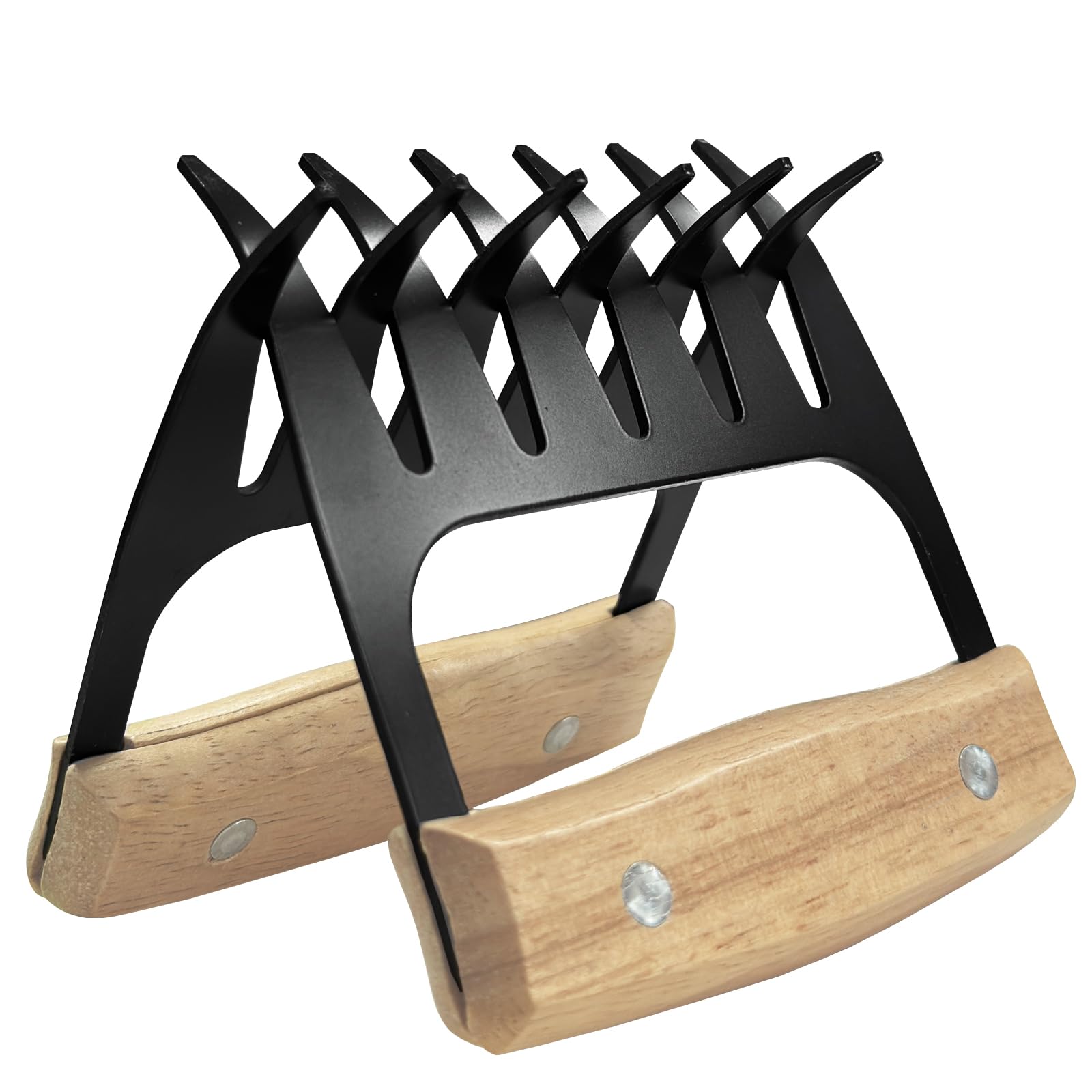 2 Pieces Meat Shredder Bear Claws with Wooden Handles – Chicken Shredder Tool for Pulled Pork, BBQ Meat Shredding, Barbecue Accessories, BBQ Gadgets