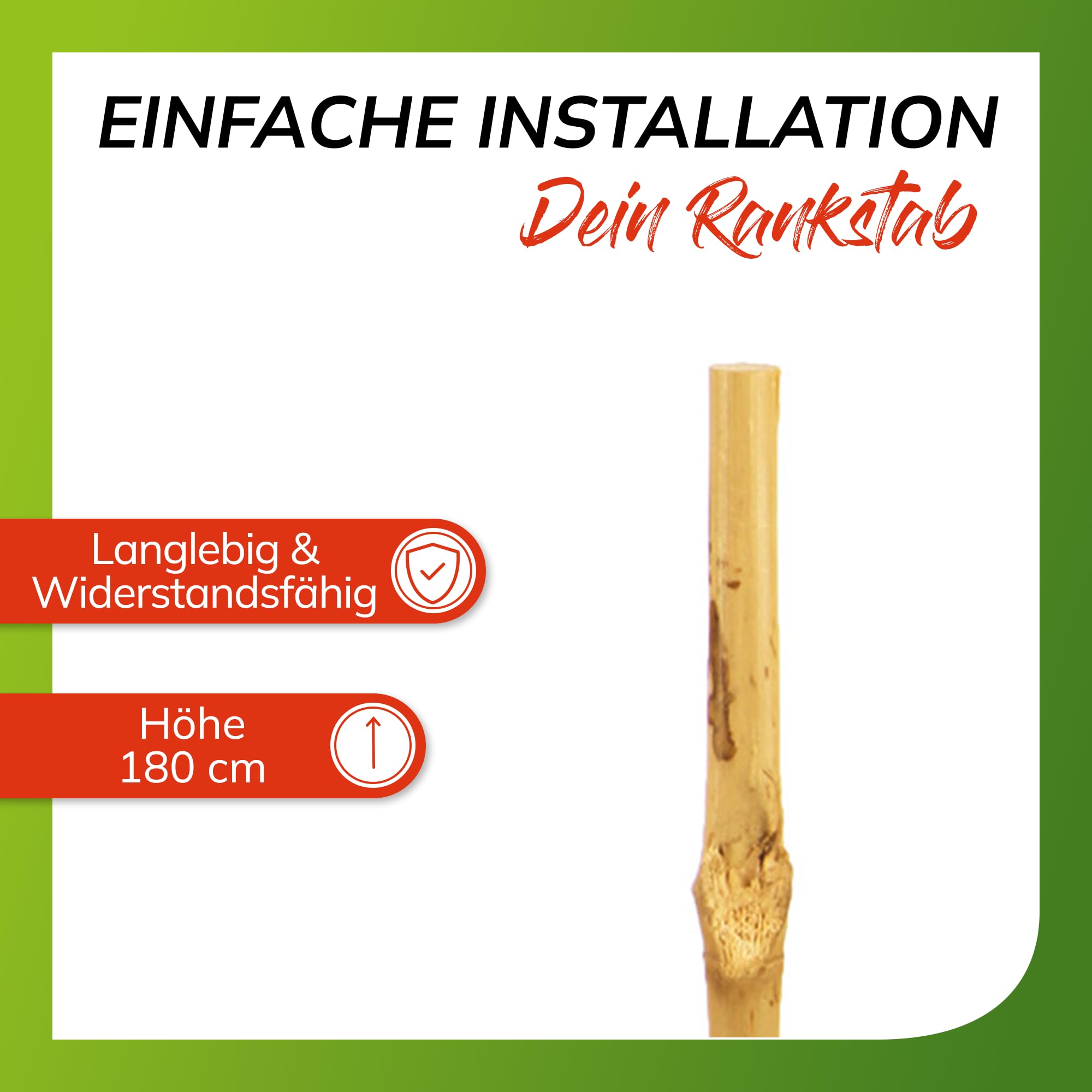 bellissa Bambusstäbe Rankhilfe Bambusstangen 50er-Set Bambusholz 180 cm | Pflanzenstütze für Rankpflanzen, widerstandsfähige Pflanzstäbe aus Holz für Garten & Balkon