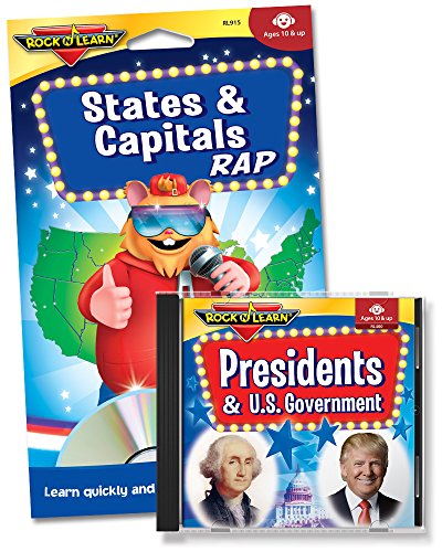 ROCK N LEARN Social Studies Audio CD & Book Set - States & Capitals Rap and Presidents & U.S. Government
