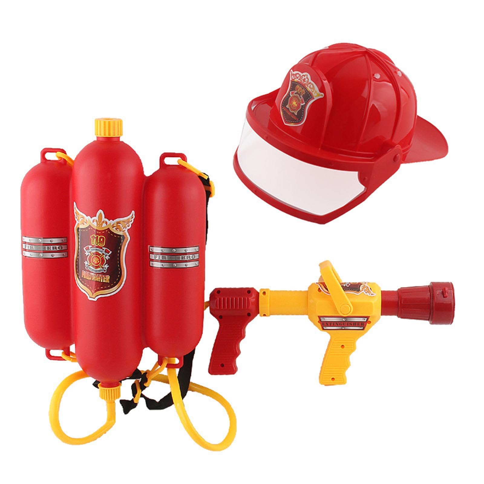 Colcolo Firefighter Water Spray Toy Set Playset Gifts for Boys Summer Outdoor Activities Pretend Play for Backyard Beach Party Garden, 2pcs