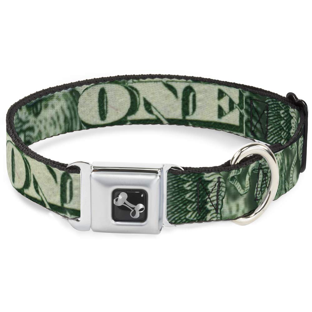 Collier de chien en forme d'os Buckle Down aux finitions graphiques dollar et aigle