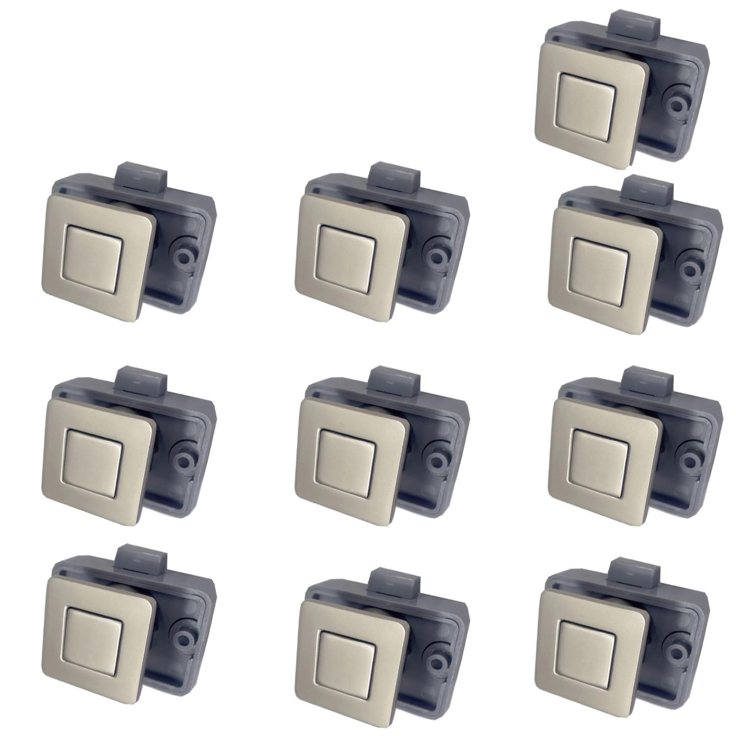 MTSmart RV Metal Push Button Cabinet Locks, Square RV Cabinet Locks for Motorhomes Caravans, Boats, Yachts, Marine