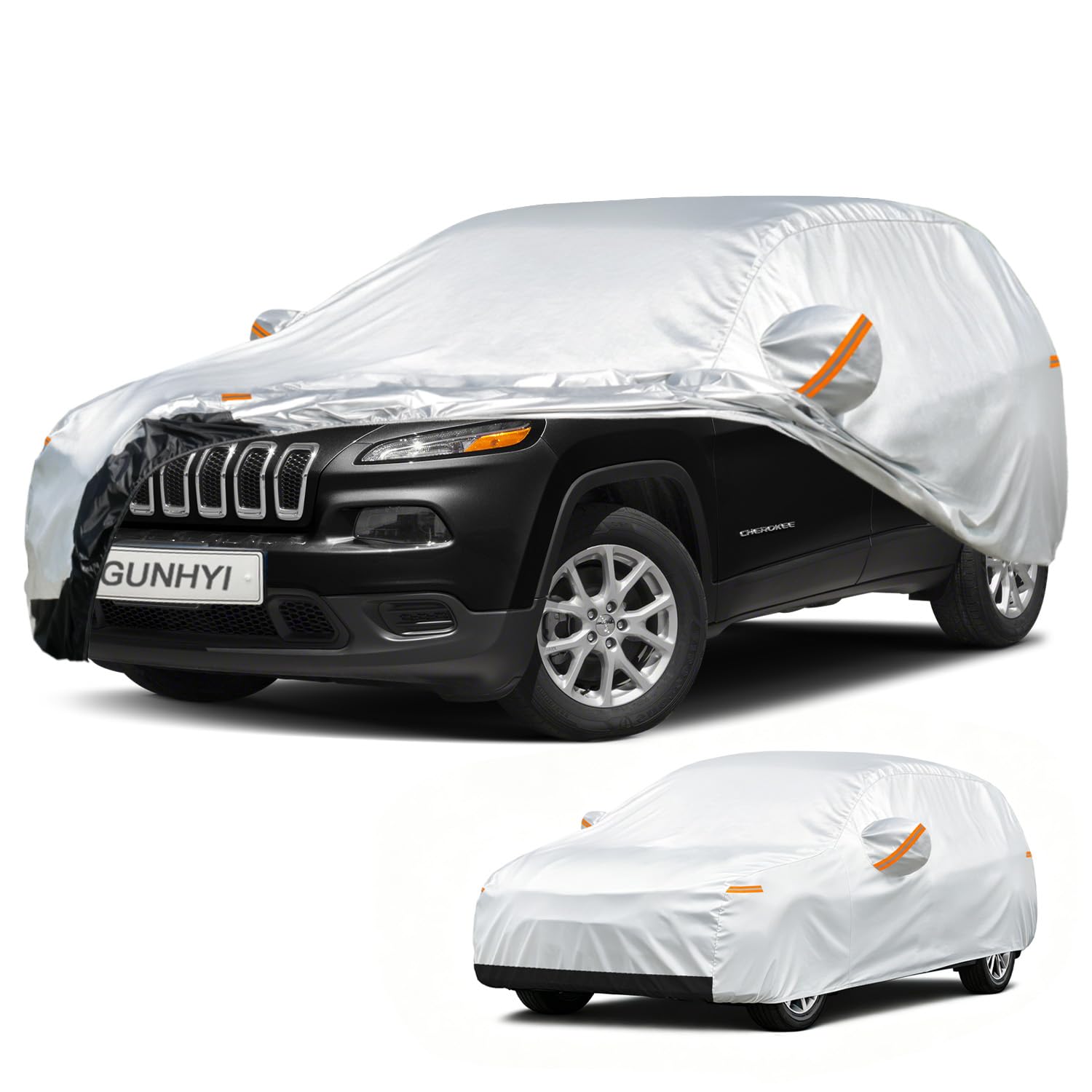 GUNHYI Waterproof SUV Car Cover Custom Fit Jeep Cherokee (2013-2026) | All-Weather outdoor sun/rain/dust/snow protection, durable breathable Oxford fabric, soft paint-safe,cover for Automobiles.