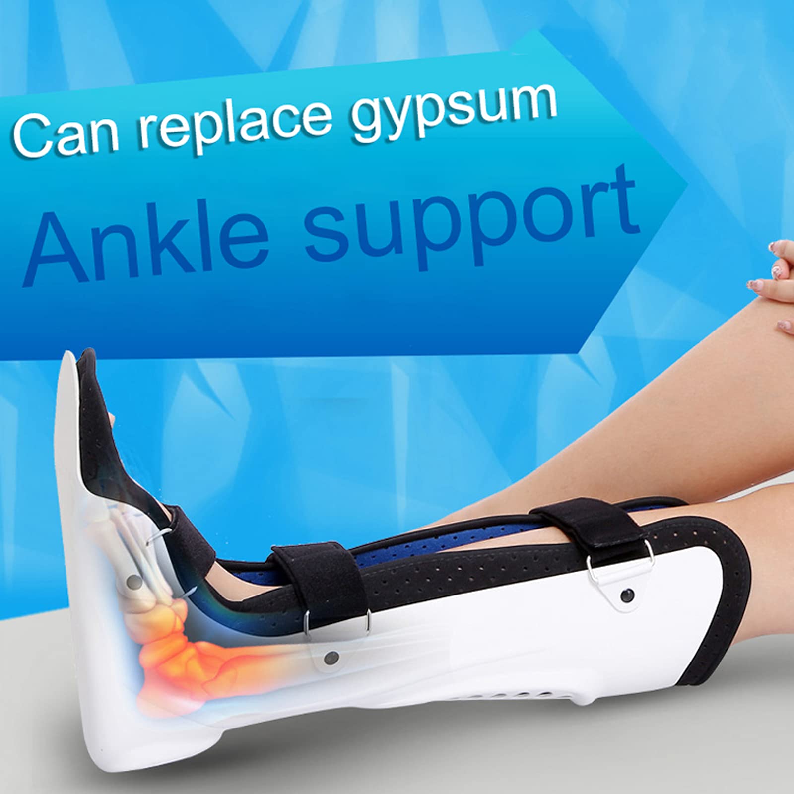 Soporte para la espinilla, ortesis, Bota ortopédica para Caminar, Soporte para el Tobillo, cómodo y Transpirable, Antideslizante, para rehabilitación de fracturas, cuidados de e