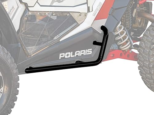 SuperATV Rock Sliders Nerf Bars Tree Kickers para Polaris RZR XP Turbo 2016+ Negro arrugado Construido de tubo resistente de 1.75 pulgadas