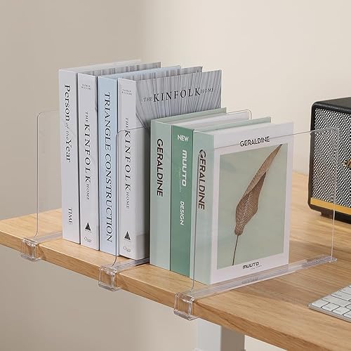 Miniatura 6 de Paquete de 8 separadores de estantes transparentes, organizador de bolso para armario, separadores de estantes para organización de armario,