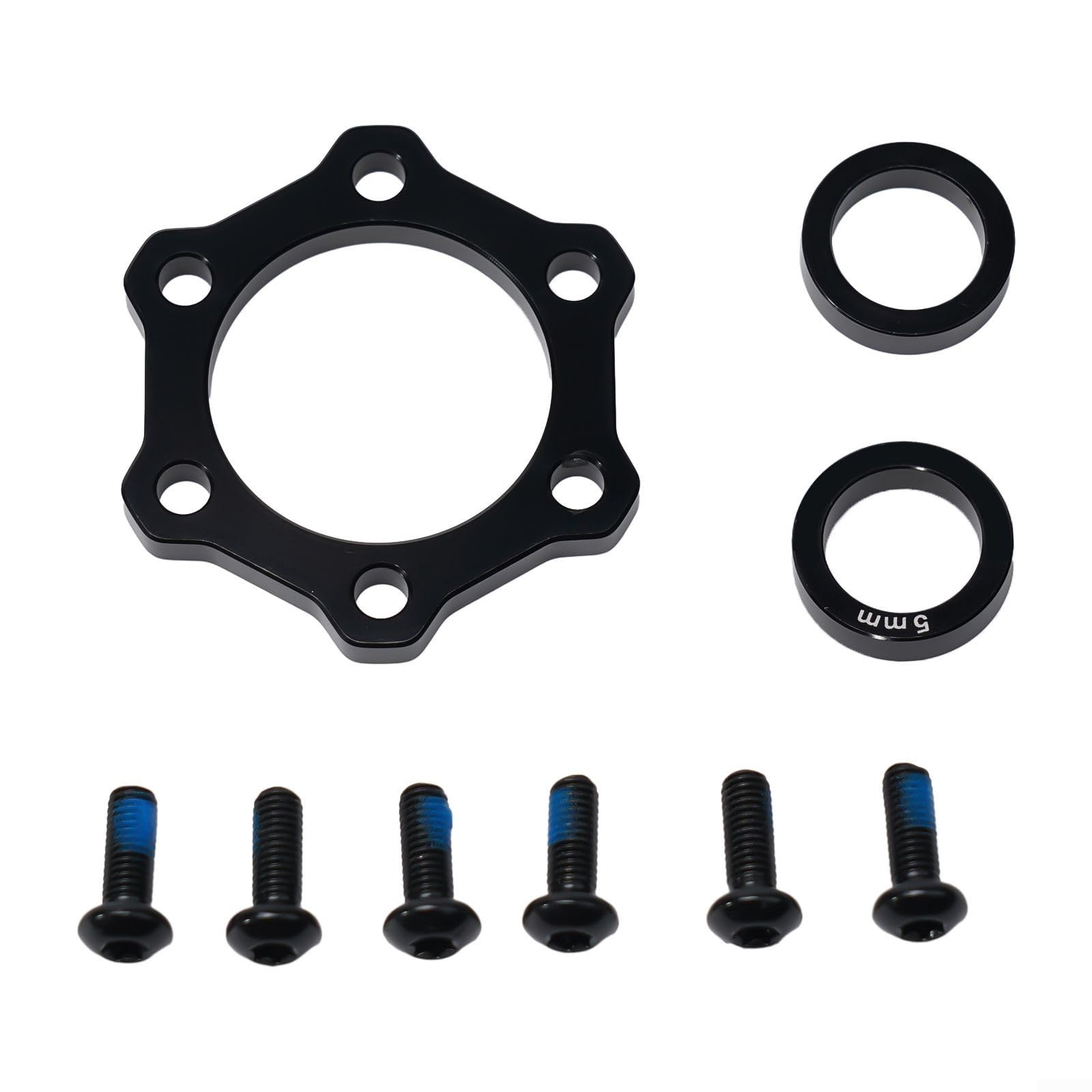 Bicycle Hub Adapter Conversion Kit Front 15x100mm To 110mm Rear 12x142mm To 148mm Boost Hub Spacer With Washers And Bolts For Mountain Bike Fork Wheel Upgrade Black Aluminum Alloy(Front Wiht LOGO)