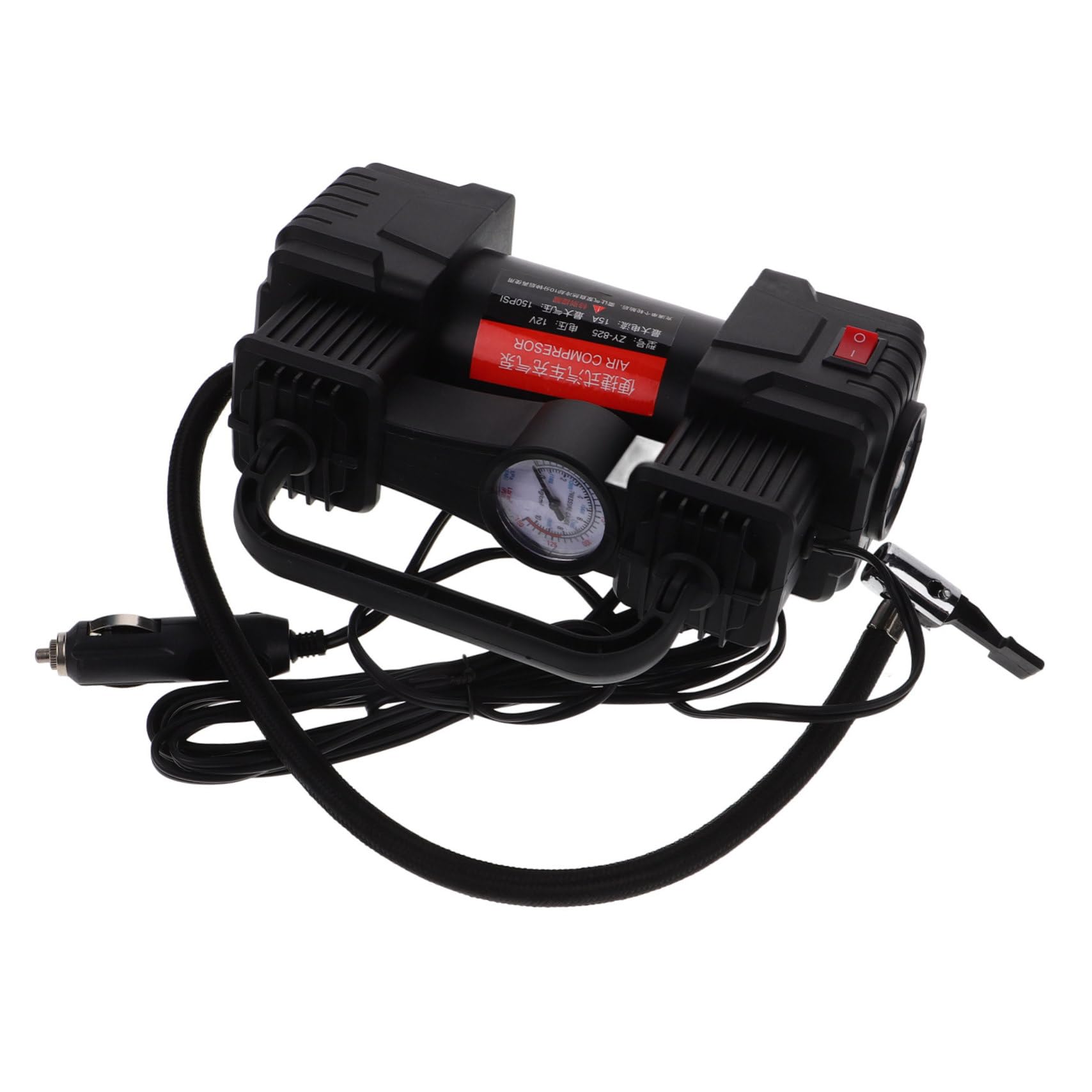 Cabilock Compresor Portátil para Coche con Manómetro y Presión de 150psi, Inflador Eléctrico de Neumáticos con Material Plástico Adecuado para Viajes y Uso en Carretera