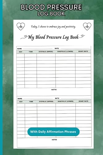 Blood Pressure Log Book: Record and track your blood pressure at home with this simple daily blood pressure log, 120 pages (6" x 9" Inches)