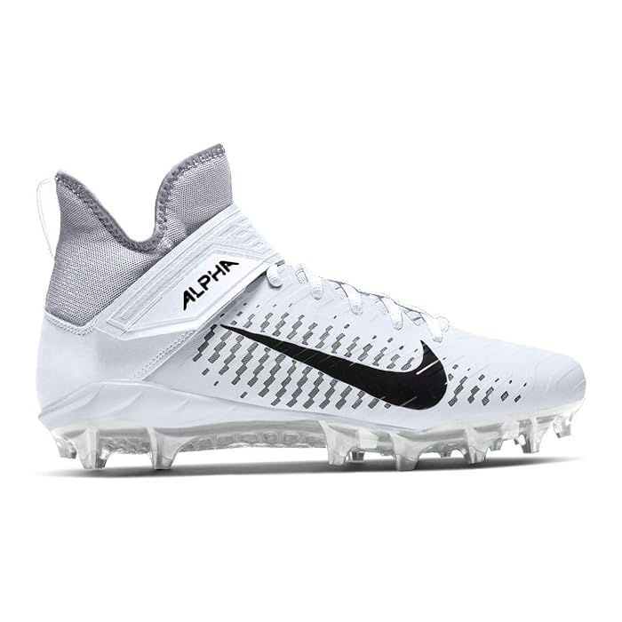 Buy Nike Men's Alpha Menace Pro 2 Mid Football Cleat White/Black/Wolf