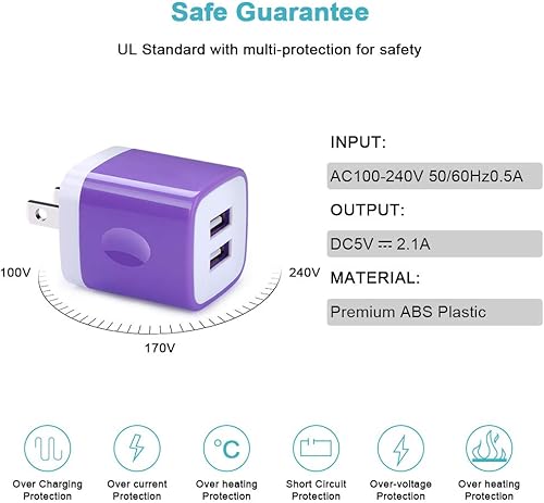 Miniatura 2 de Cargador Android, paquete de 2 cargadores rápidos para teléfono Android de carga rápida de 6 pies, cable de carga micro USB para Samsung Galaxy S5