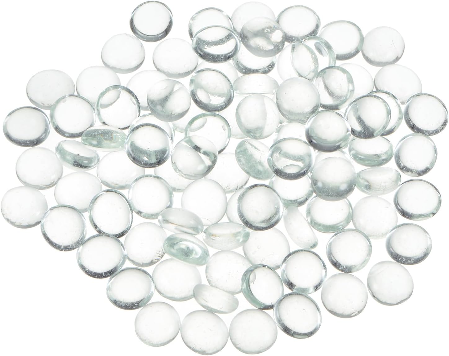 uxcell Fire Glass Beads for Fire Pit, Flat Marble Beads, Glass Pebbles, Vase Fillers Beads for Aquarium Succulent Pot Garden Decoration 17-19mm(2/3"-3/4"),300g/0.66lbs Clear