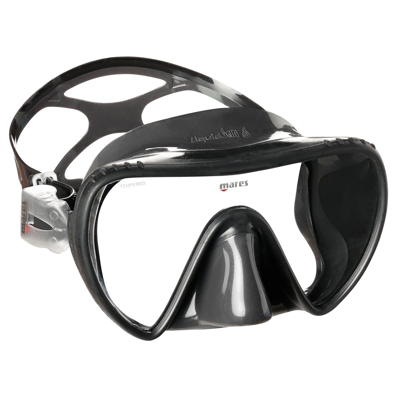 MaresEssence Liquidskin Lightweight Foldable Single Lens Scuba Diving Mask with Silicone Face Piece