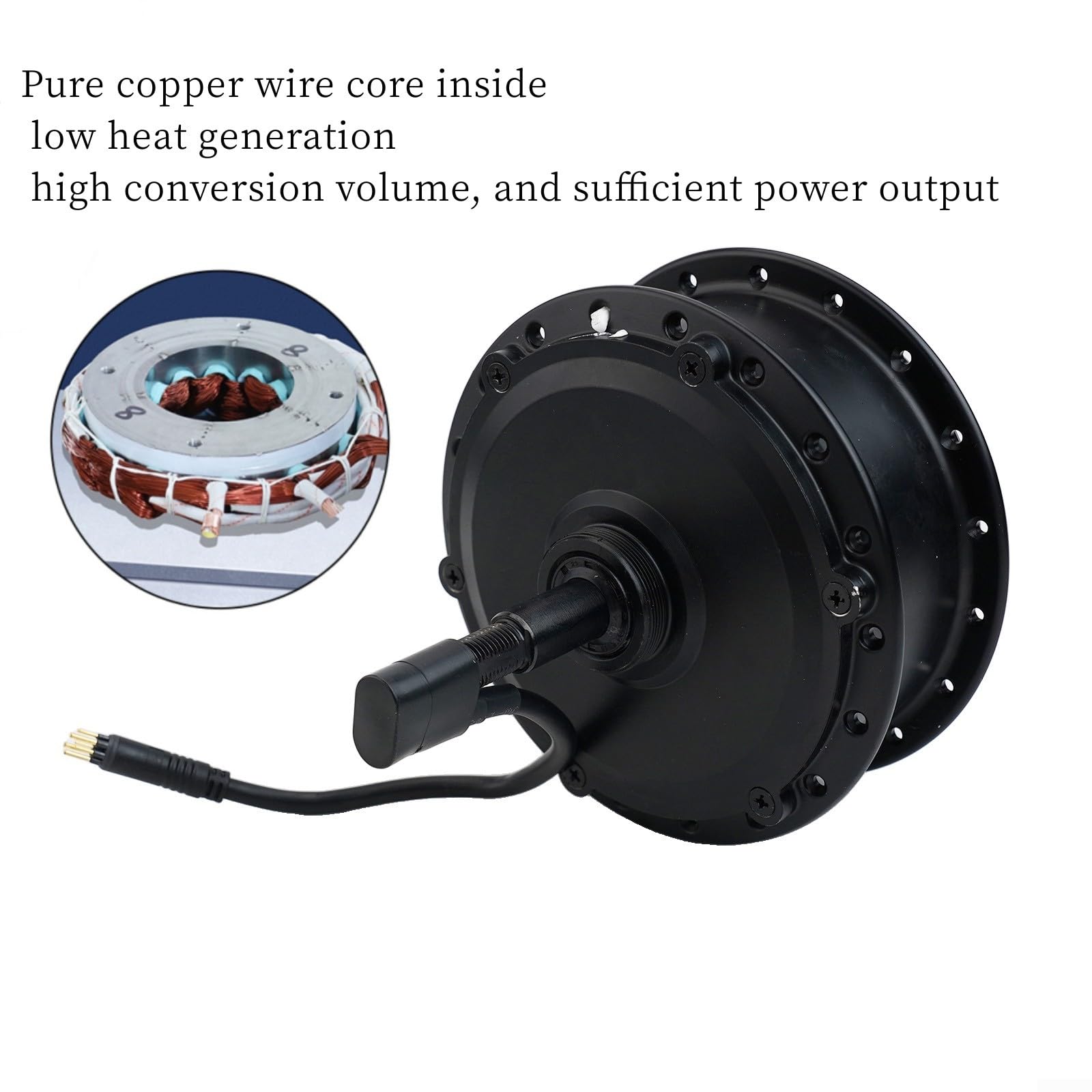 Motor de bicicleta eléctrica de 9 pines, 36 V 350 W, sin escobillas, kit de motor de tracción trasera con cable de motores de 9 pines para reemplazar el cubo de bicicleta eléctrica (36 V)