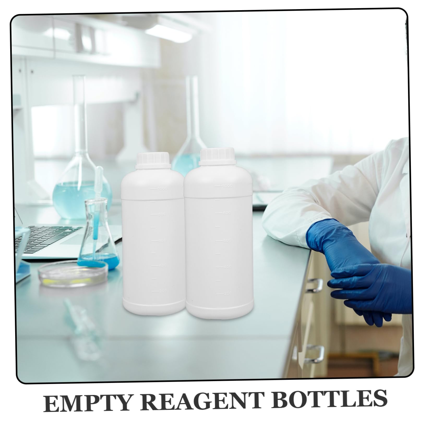 Amosfun 3 Sätze Vorratsflaschen Rostfrei Groß Probenahme Labor Wiederverwendbare Flaschen Chemikalienflaschen Leere Flaschen Leere Reagenzflaschen Hdpe White 3 Stück * 3