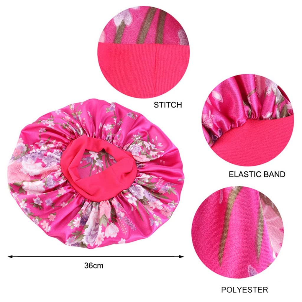 HODAGES 36cm Hair Styling Cap Ajustar Satinado Sólido Cuidado del Cabello Mujeres Night Sleep Hat Silk Head Wrap (Color : E, Size : One Size) (G One Size)
