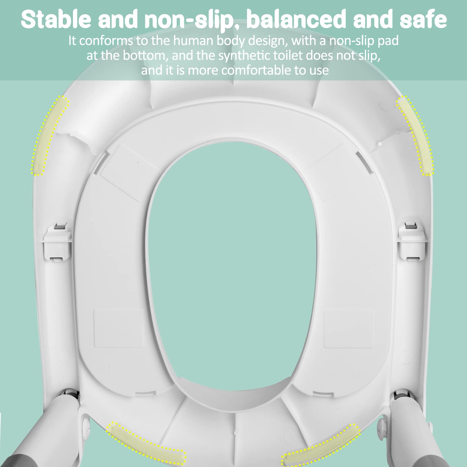 Toddler Toilet Seat with Step Stools Non-Slip Potty Chair for Kids Potty Training Seat with Ladder Adjustable Foldable Toilet with Splash Guard and Handles for Boys Girls