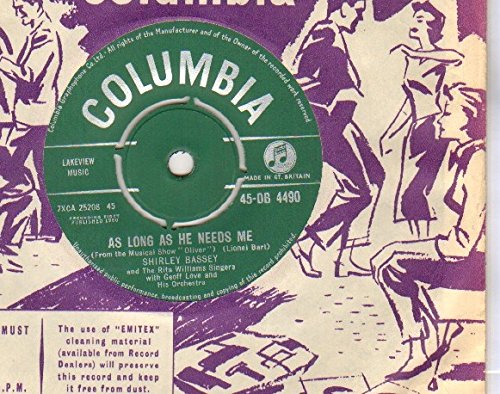 Amazon SHIRLEY BASSEY AS LONG AS HE NEEDS ME 7 Inch Vinyl 45 amazon-shirley-bassey-as-long-as-he-needs-me-7-inch-vinyl-45