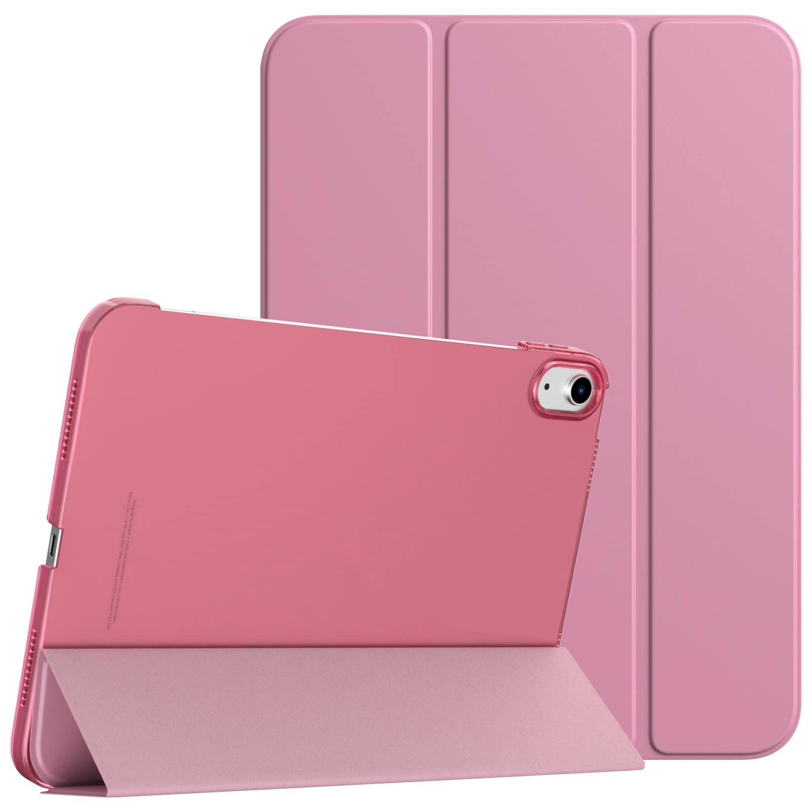 TiMOVO Case for iPad (A16) 11th Generation 11 Inch 2025/iPad 10th Generation 10.9 Inch 2022, Slim Stand Cover with Hard Translucent Back, Support Touch ID, Auto Wake/Sleep, Fondant PinkClimatePartner certified