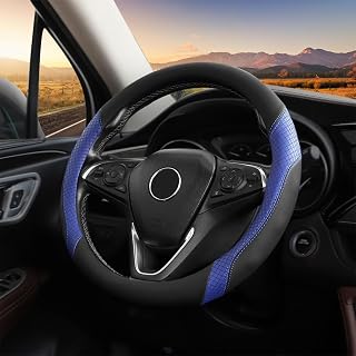 ホンダ ステップワゴン ステップワゴンスパーダ 新型/旧型 ハンドルカバー ステアリングカバー O型 ツートン 握りやすい 薄いタイプ 潤い手触り 滑り止め 耐熱 高級合成革 車用品 カーアクセサリー 1P ブラック＆ブルー BO044