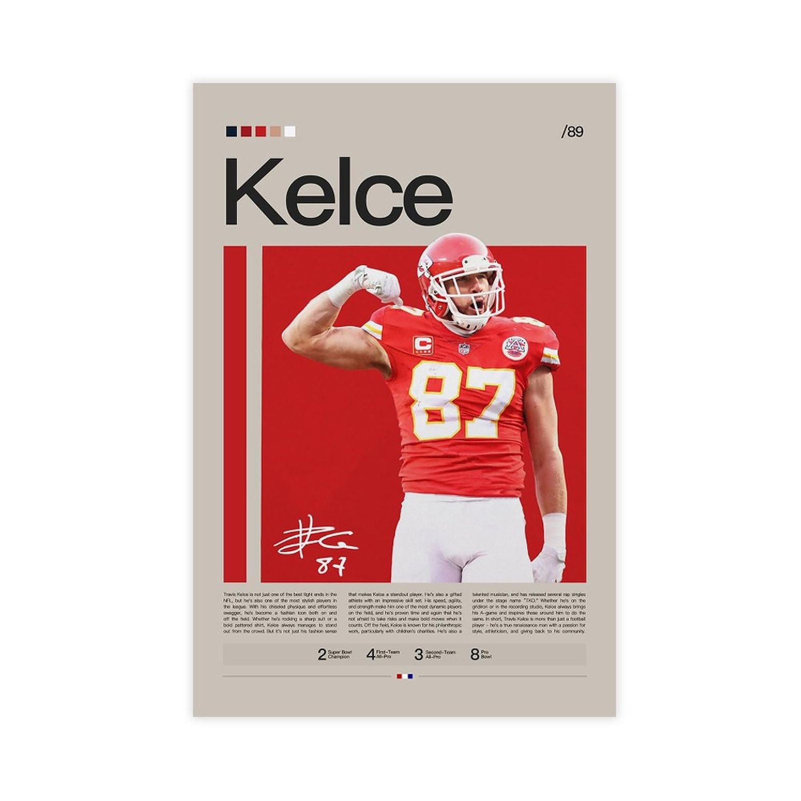 doublkl Travis Kelce Poster Canvas Poster Bedroom Decor Sports Landscape Office Room Decor Gift Unframe: Unframe:12x18inch(30x45cm)