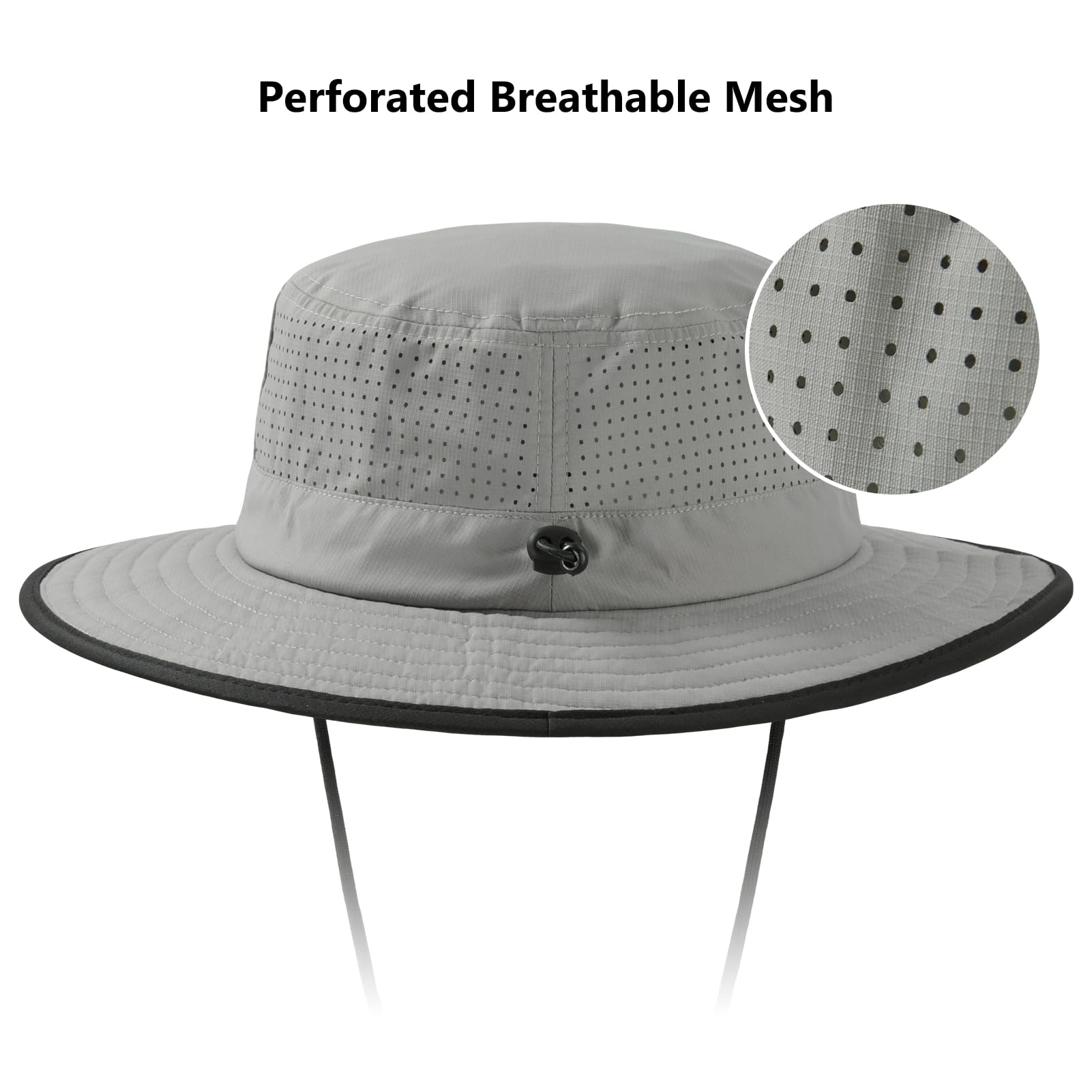 BASSDASH UPF 50+ Chapeau de pêche résistant à l'eau avec Maille perforée au Laser réglable pour Hommes et Femmes, randonnée en Plein air