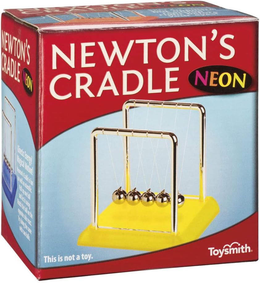 Toysmith Neon Colored Newton's Cradle - Colors May Vary