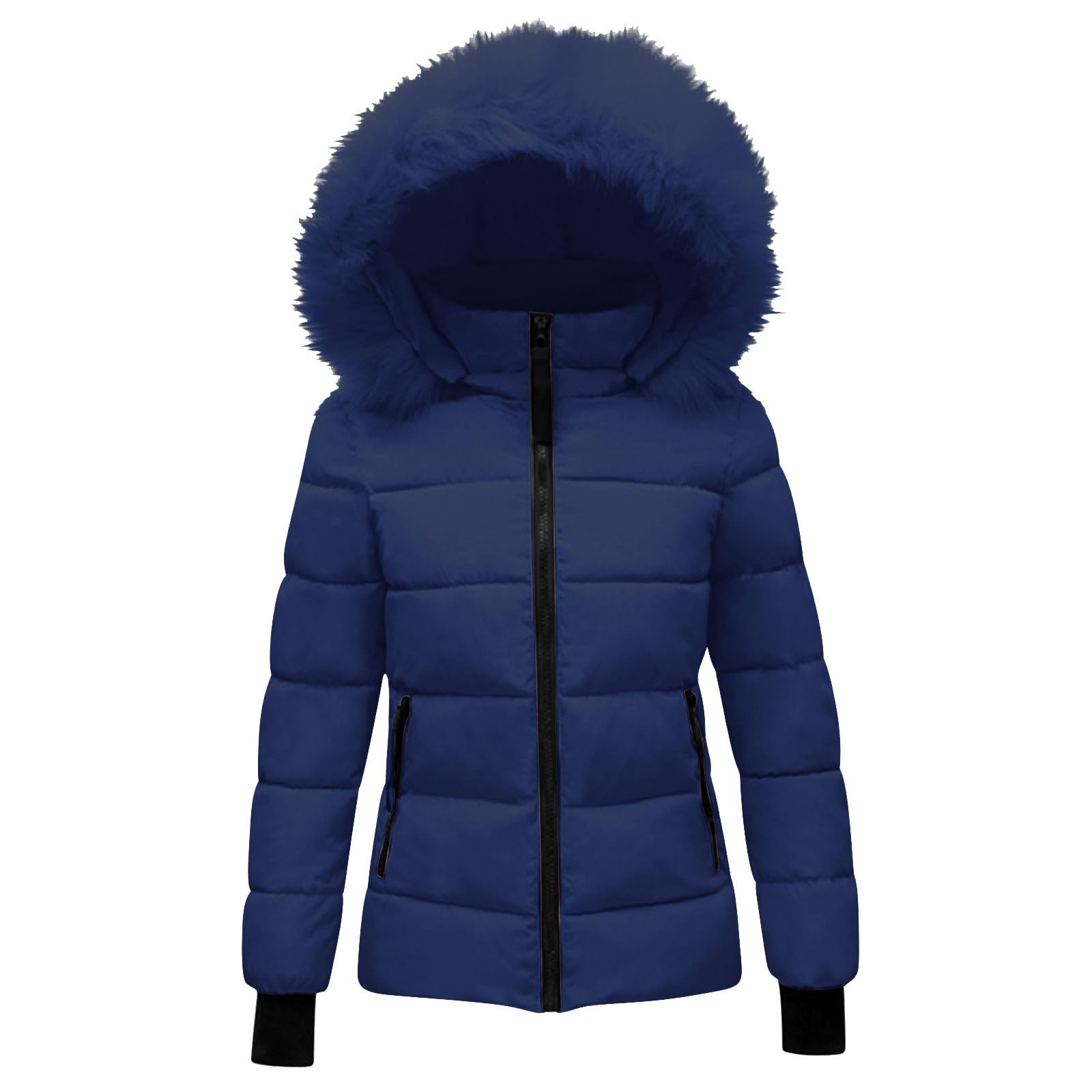 Abrigos de Invierno para Mujer Cálido Chaqueta Acolchada Mujer con Capucha Desmontable Gruesa Chaquetas de Algodón de Invierno Talla Grande Abrigo Exterior de Felpa con Bolsillos Caliente Cazadora