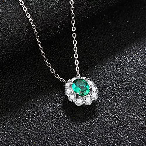 Collier émeraude moissanite en argent, sublimez vos tenues de soirée