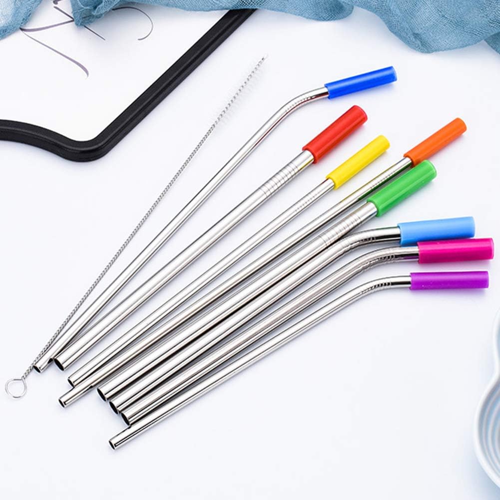8 Pcs Silicone Straw Tips Food Grade Straw Tips Anti-Scald Reusable Metal Straws Nozzles for 1/4 Inch Wide(6Mm Outer Diameter) Stainless Steel Straws