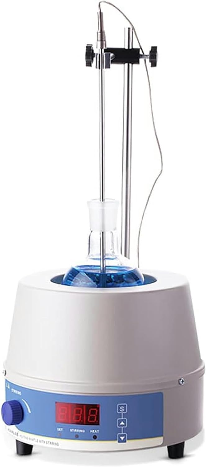 Laboratory Magnetic Mixer, 2000ml Digital Electric Heating Mantle Stirrer with Thermal Regulator, Adjustable Stepless Speed, Running Smoothly, for Lab Liquid Heating, Stirring
