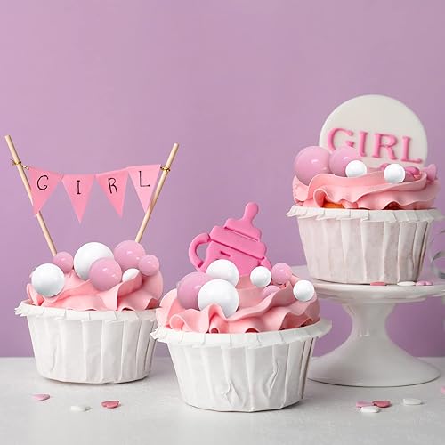 Miniatura 10 de 66 piezas de mini globos para decoración de tartas, bolas de perlas de imitación, palillos para tartas, decoración de pasteles para cumpleaños,