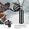 abooxiu Cylinder Urn Necklace for Ashes Cremation Jewelry/Keychain for human Pet Stainless Steel Memorial Keepsake Pendant with Angel Wing Charm Ashes