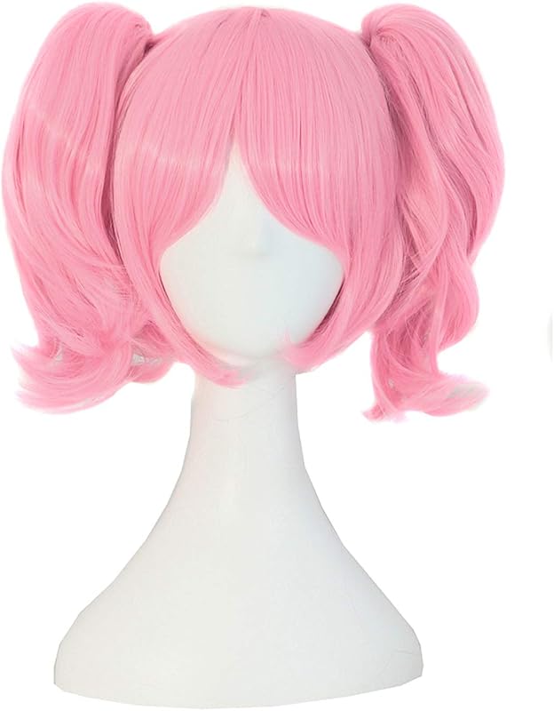 Peluca de cosplay de anime recta dulce y encantadora de Lolita de 35 cm (rosa)