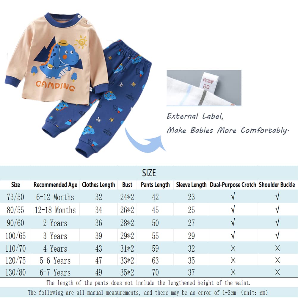 3Set/Pack Impression de Dessin animé bébé Garçons Coton Pyjama Bébé Coton Pyjama Four Seasons sous-vêtements Ensembles Enfants