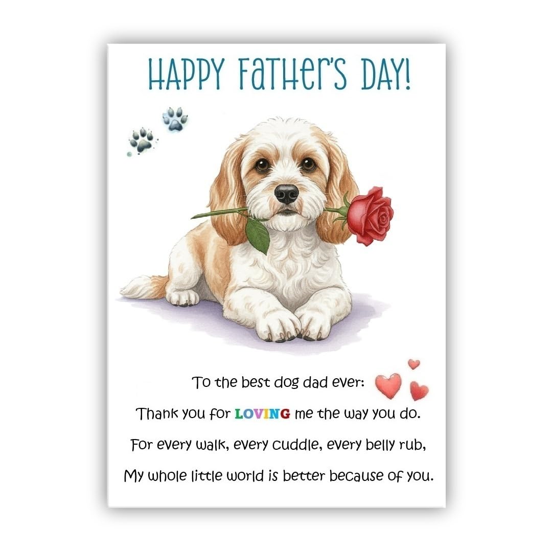 Father’s Day Card From the Dog. Multiple Breeds Available. Cute Fathers Day Pet Card. To The Best Dog Dad Ever (• Cavachon)