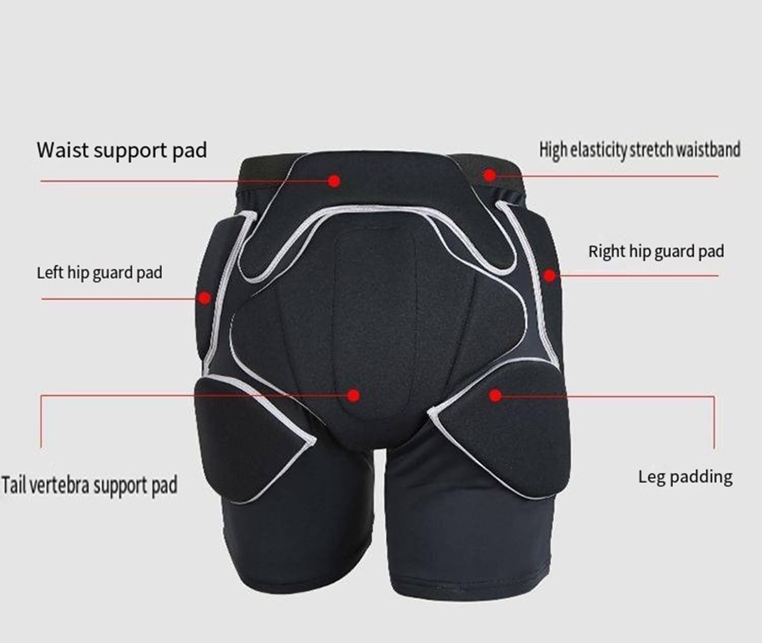 Pantaloncini con Protezione 3D per Anziani per L'anca, Pantaloncini Antiurto, Protezione Anticaduta per Persone con Mobilità Ridotta, Protezione per L'anca E Il Coccige L(Waist 81-86CM)