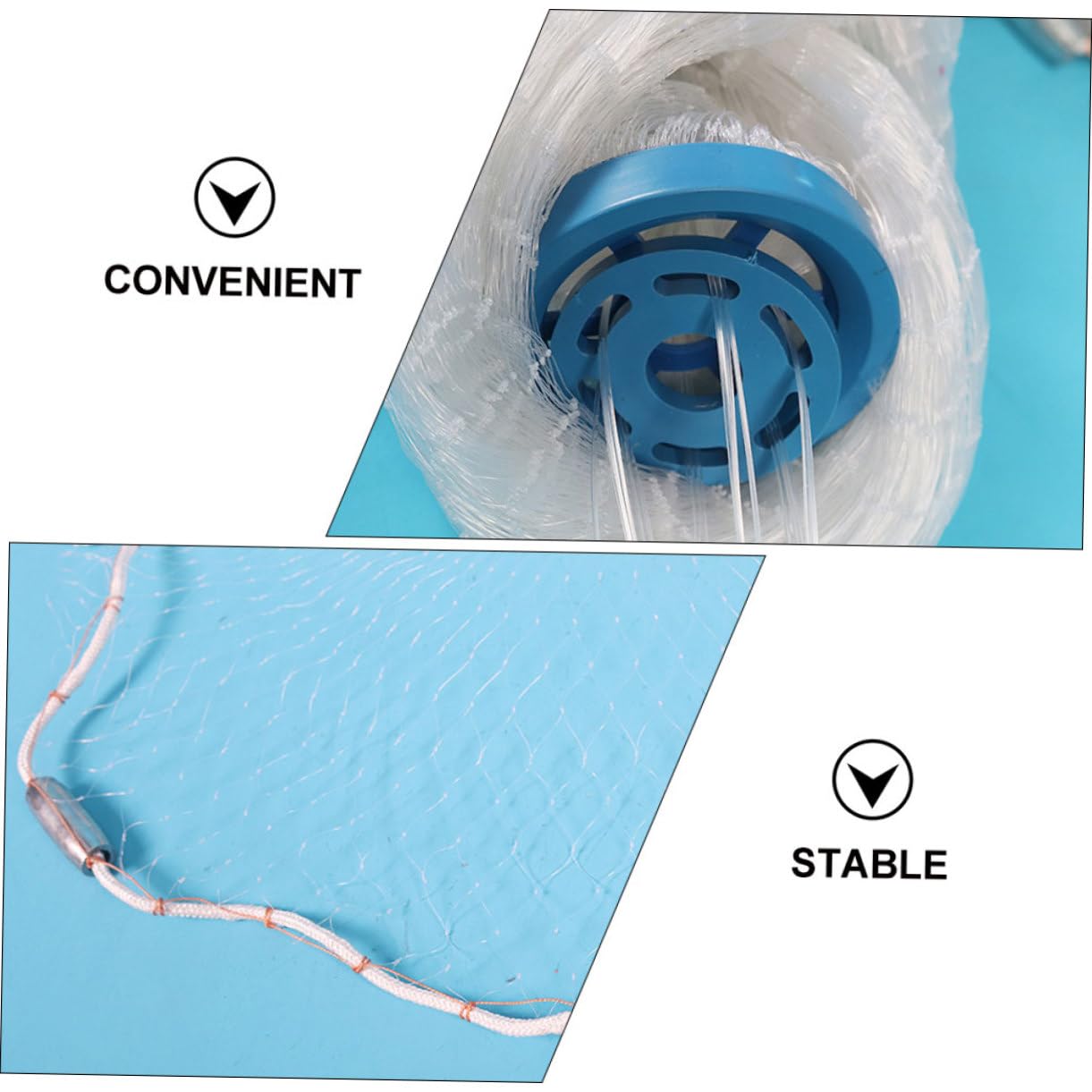 VANZACK Retino per Pesca a Mano Rete Maglia Piccola in Plastico e Corda Resistente, Retino per Pesci Facile da Pulire ad Alta Affidabilità per Pesca All'aperto
