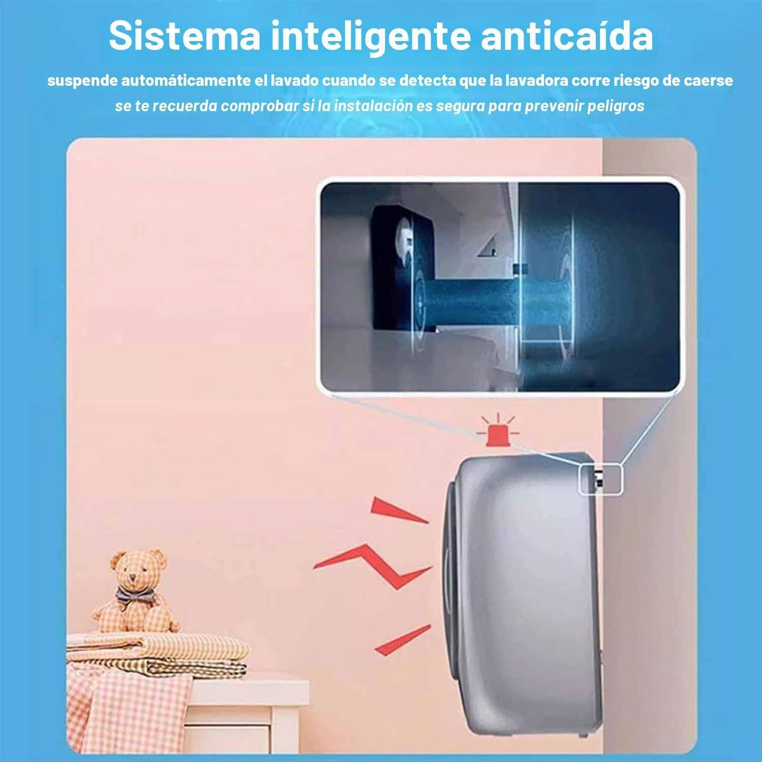 Lavadora Completamente Automática 3kg de Pared,Carga Frontal Compacta