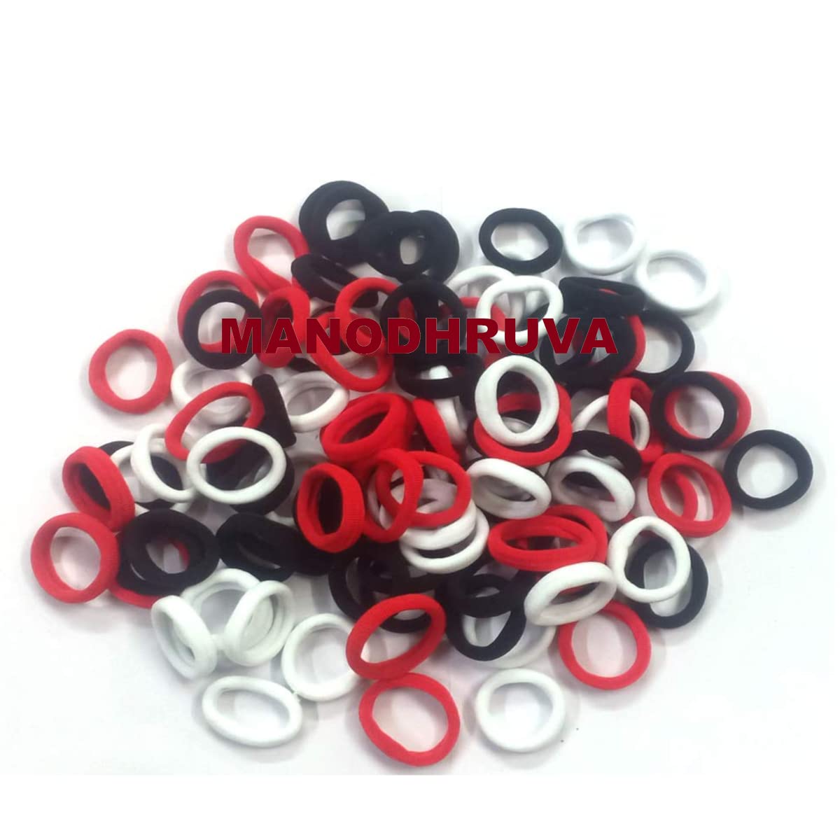 MANODHRUVA 100pcs Small Mini Rubberbands Hair Ties for Girls (100pcs Black-Red-White Bands) (B0BF9YW24S) Amazon Price History, Amazon Price Tracker