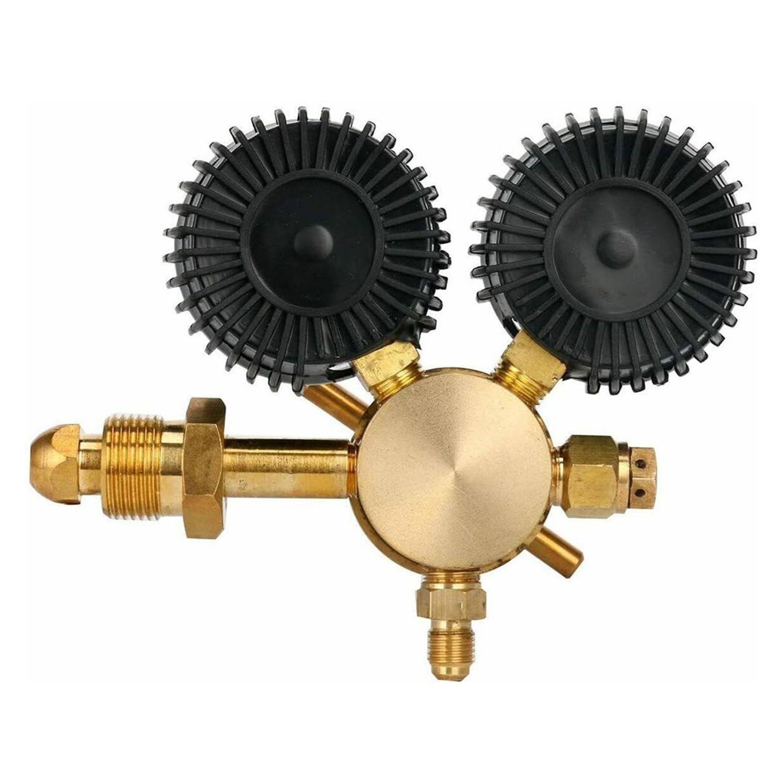 Regulator argonu Regulator azotu Manometr Sprzęt ciśnieniowy Mosiężne przyłącze wlotowe CGA580 Manometry 0-600 PSI Wlot CGA580 Wyjście flare 1/4 cala