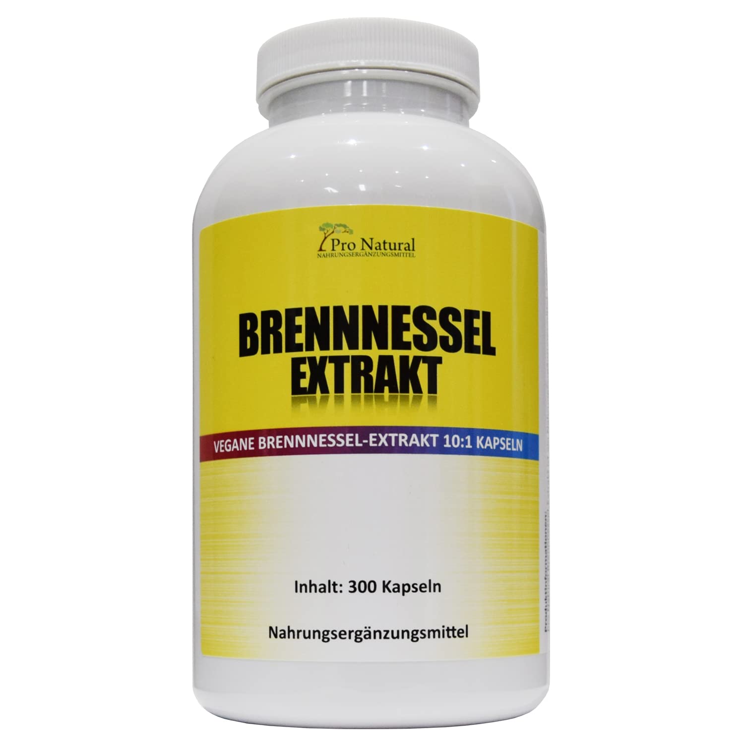 Brennnessel (300 vegane Kapseln) - 10:1 echter Brennnessel-Extrakt - 900mg hochdosiert je Tagesdosis - ohne Zusatzstoffe