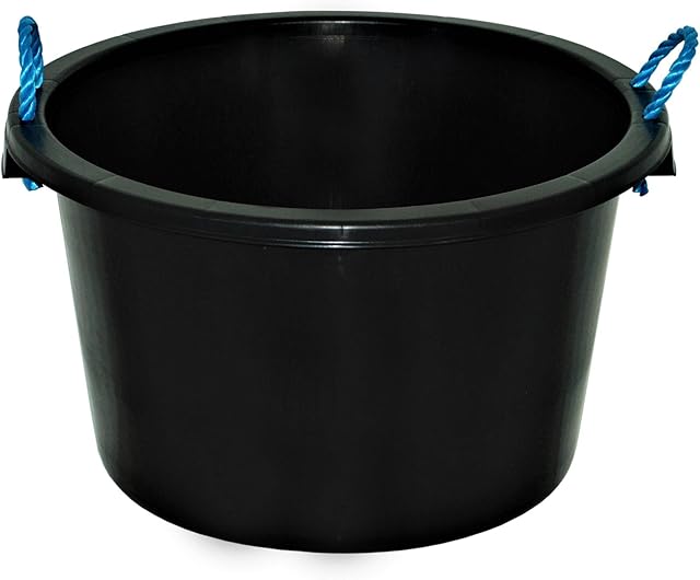 45L Black Heavy Duty Multipurpose Plasterer Mixing Cement Muck Water TUB/Bucket Storage Builders Bucket with Rope (1)
