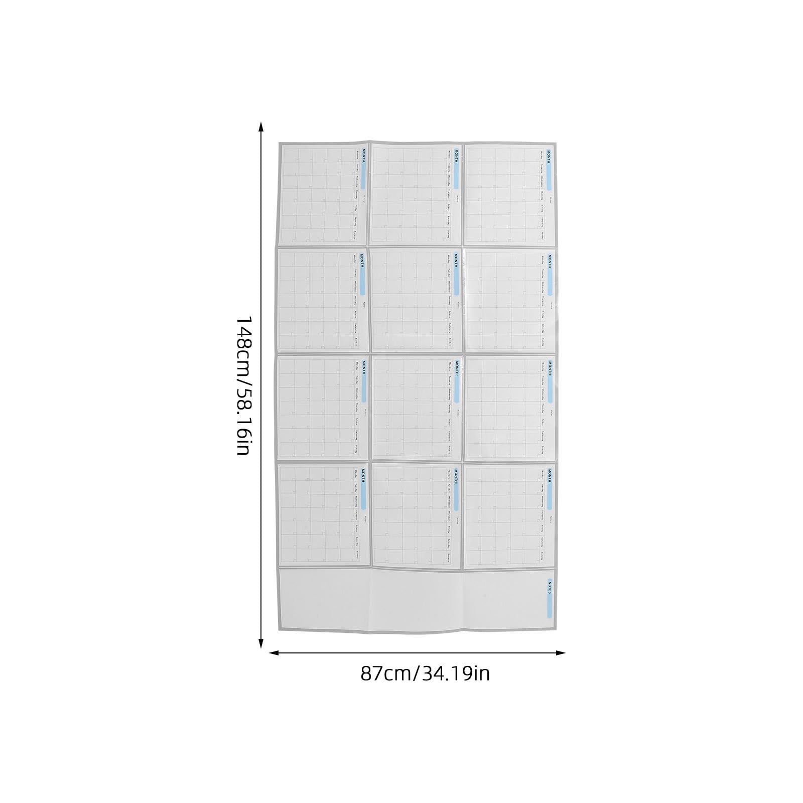 Gatuida Calendario Da Parete Oversize Senza Data Lavagna Bianca Cancellabile Grande Quot Quot Lavagna Scrivibile Riutilizzabile Calendario Senza Data Per Organizzazione