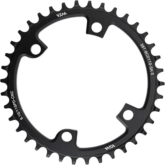 Chainring 110-BCD Chainring - 36T-44T Chainring Narrow Wide Single Chain Ring W/4 Bolt - 9/10/11 Speed Compatible - For Road/Mountain/BMX/MTB Bike(38T)