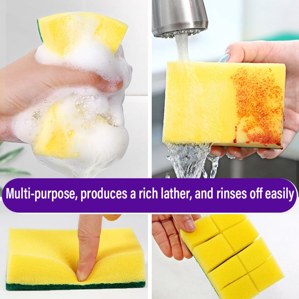 Esponja de cocina, 60 unidades, 11 x 7 x 3 cm, para cocina, estropajos, esponjas abrasivas, esponjas para tartas, esponjas de cocina, esponjas de limpieza, esponjas de limpieza