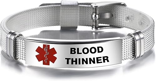 Pulsera de emergencia roja con identificación de alerta médica para mujeres, hombres, primeros auxilios, personas mayores, alarma de salud, placa de disponible en Yaxa Costa Rica