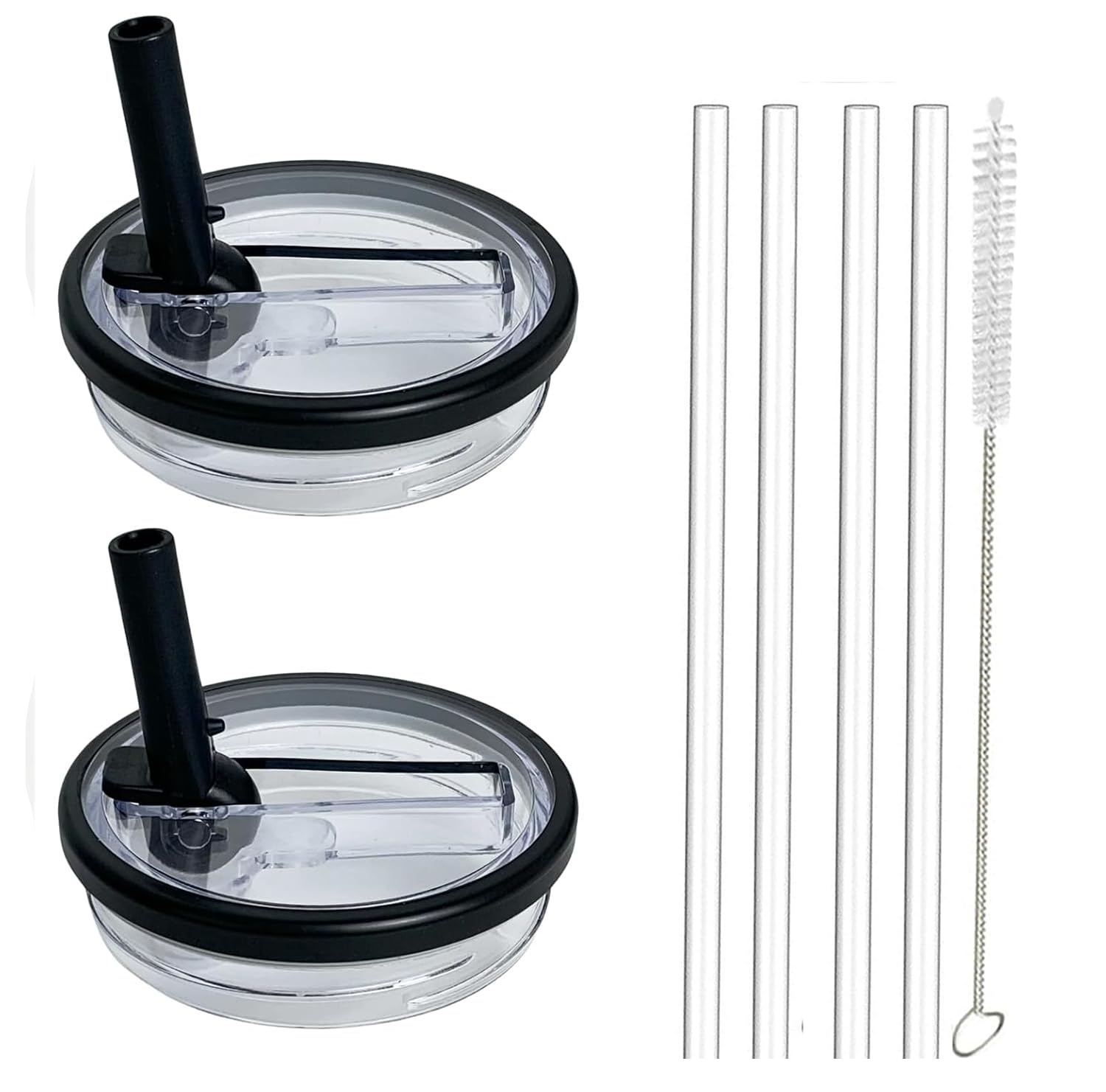 Lot De 2 Couvercles De Rechange Pour Gobelets Stanley 10 Oz - Étanches, Avec Pailles - Compatibles